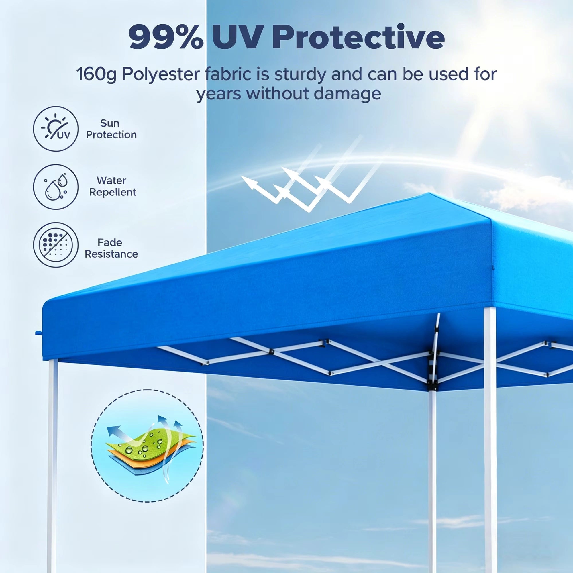 Buyglobal OP01 Pop Up Canopy Tent 10' x 10' , Instant Setup Portable Outdoor Canopy