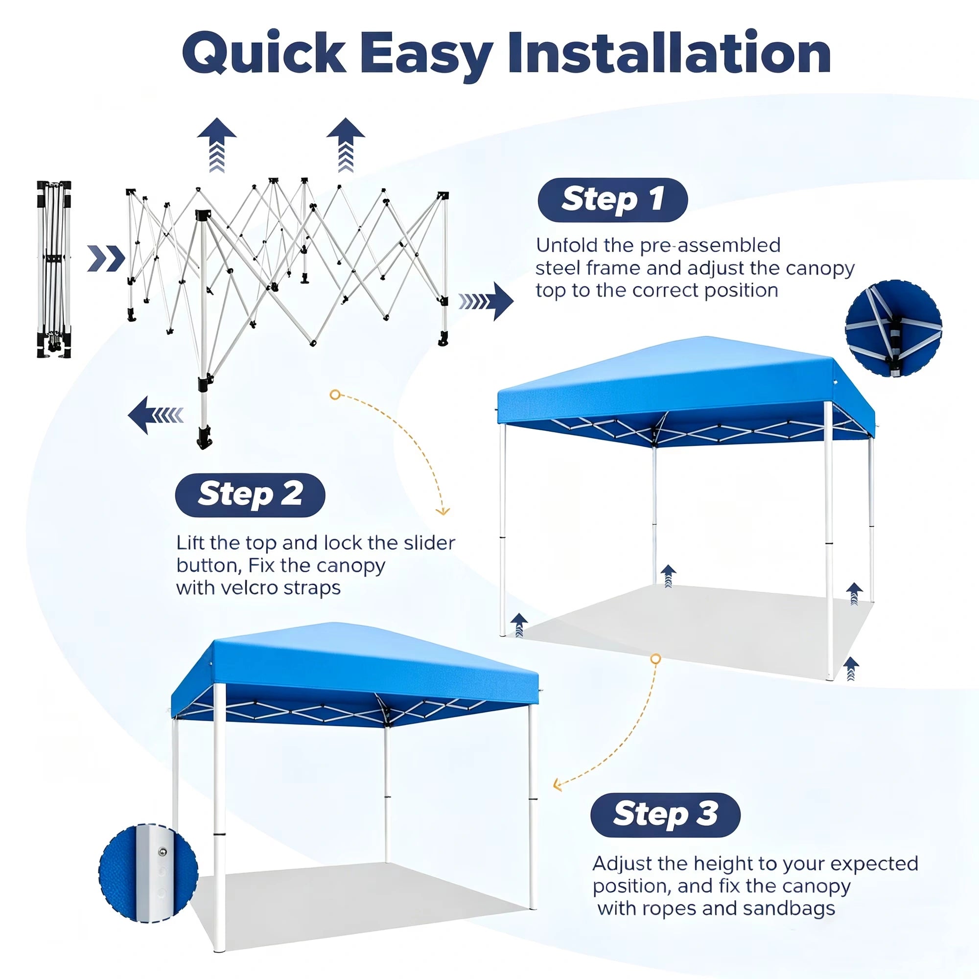 Buyglobal OP01 Pop Up Canopy Tent 10' x 10' , Instant Setup Portable Outdoor Canopy