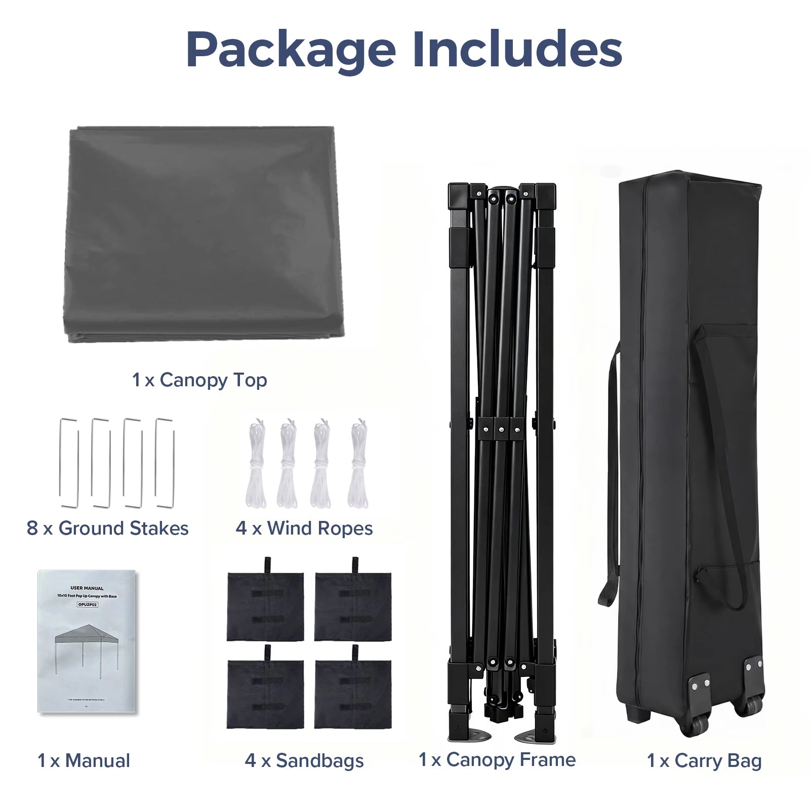 Buyglobal OP02 Pop Up Canopy Tent 10' x 10' , All-Weather Windproof with Sandbags Outdoor Shelter