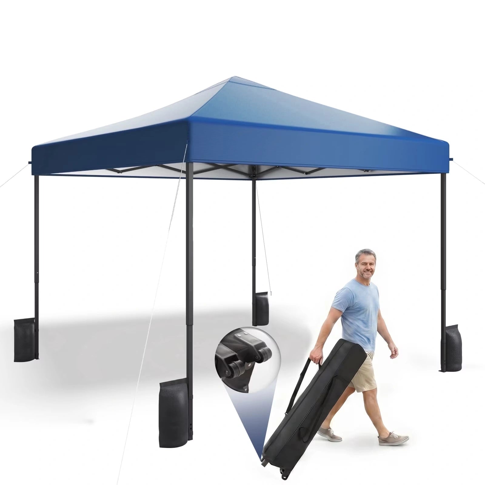 Buyglobal OP02 Pop Up Canopy Tent 10' x 10' , All-Weather Windproof with Sandbags Outdoor Shelter