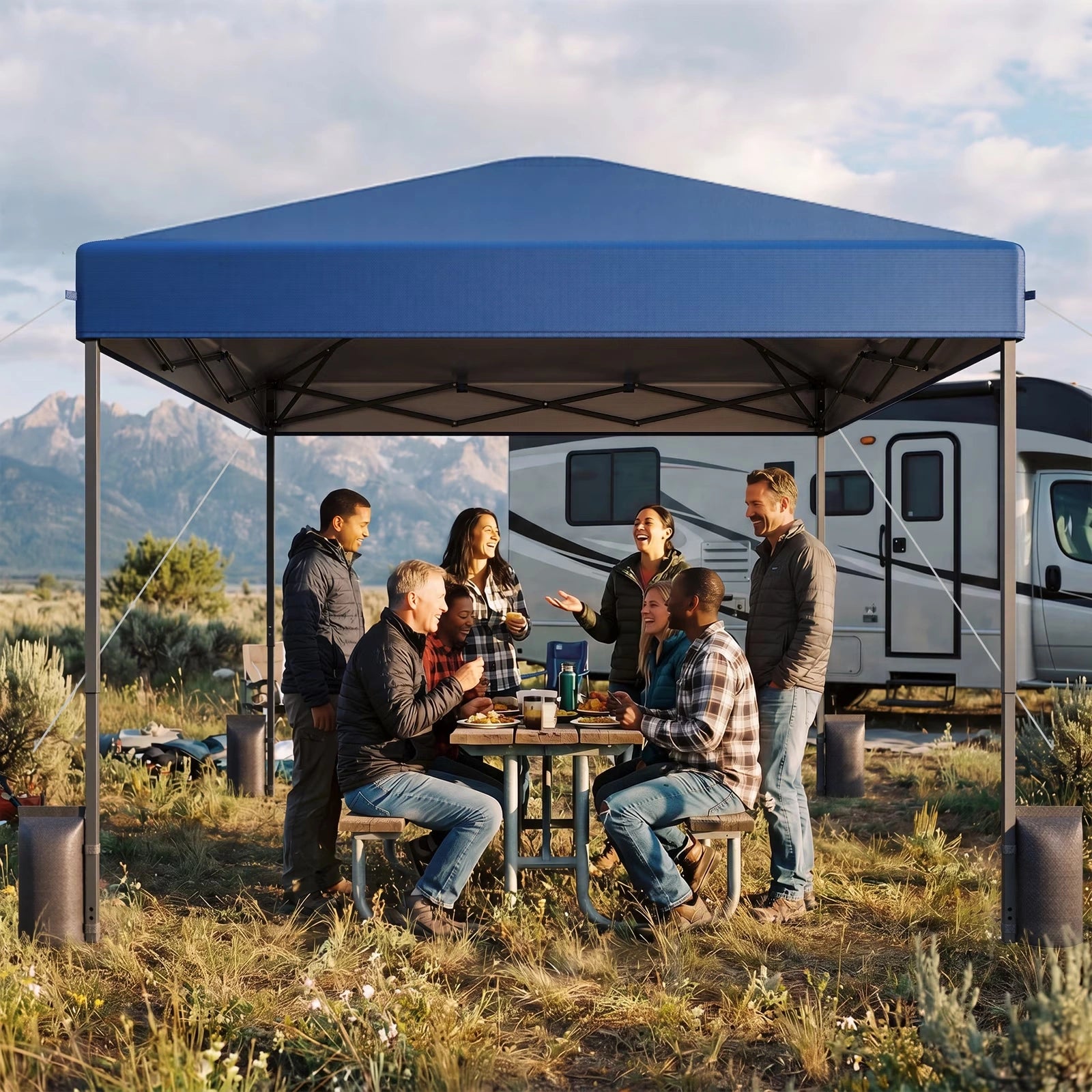 Buyglobal OP02 Pop Up Canopy Tent 10' x 10' , All-Weather Windproof with Sandbags Outdoor Shelter