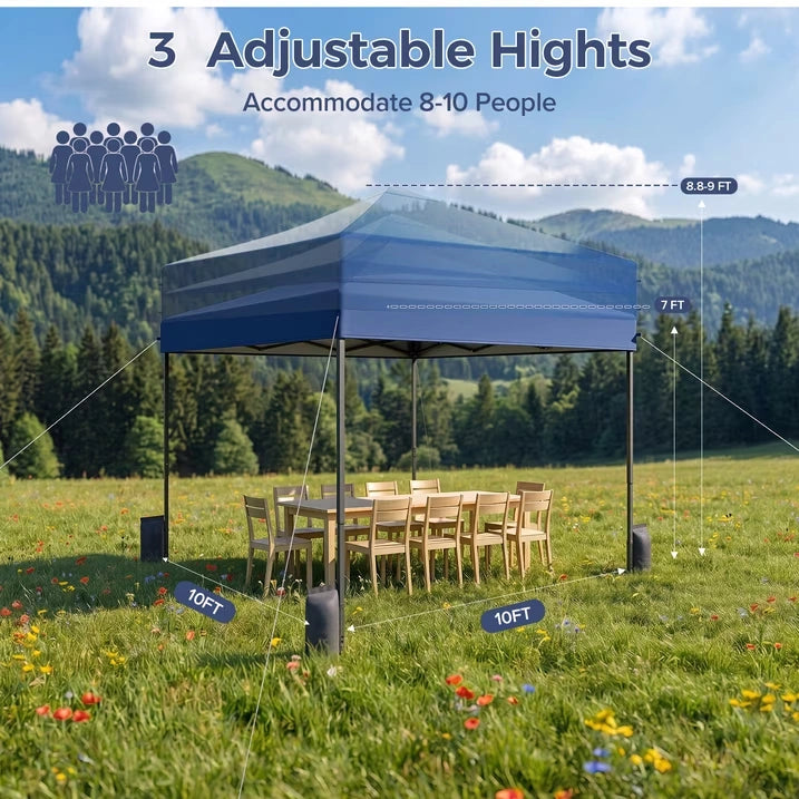Buyglobal OP02 Pop Up Canopy Tent 10' x 10' , All-Weather Windproof with Sandbags Outdoor Shelter