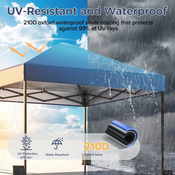 Buyglobal OP02 Pop Up Canopy Tent 10' x 10' , All-Weather Windproof with Sandbags Outdoor Shelter