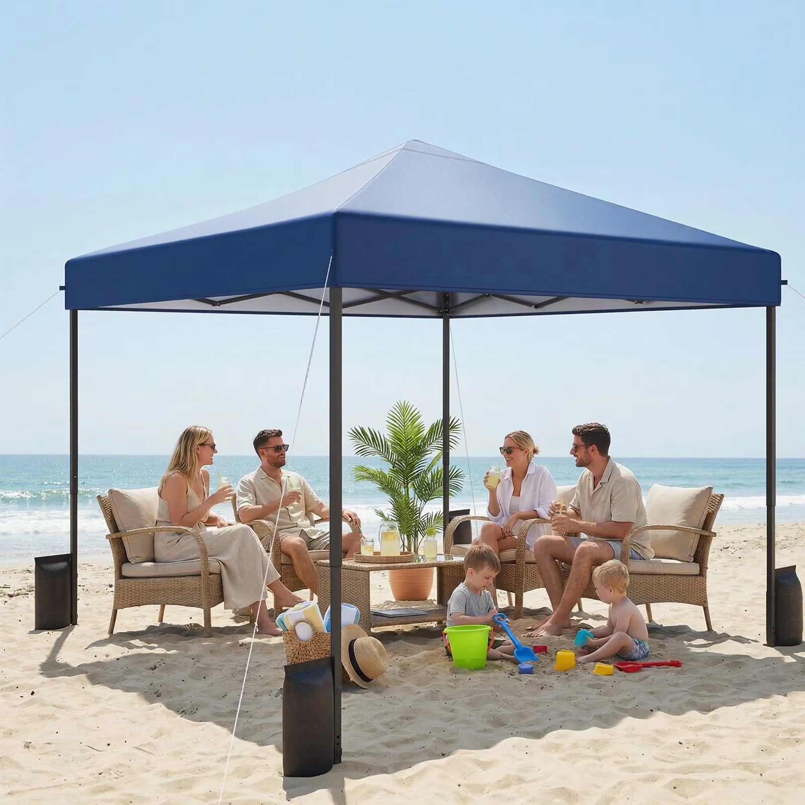 Buyglobal OP02 Pop Up Canopy Tent 10' x 10' , All-Weather Windproof with Sandbags Outdoor Shelter