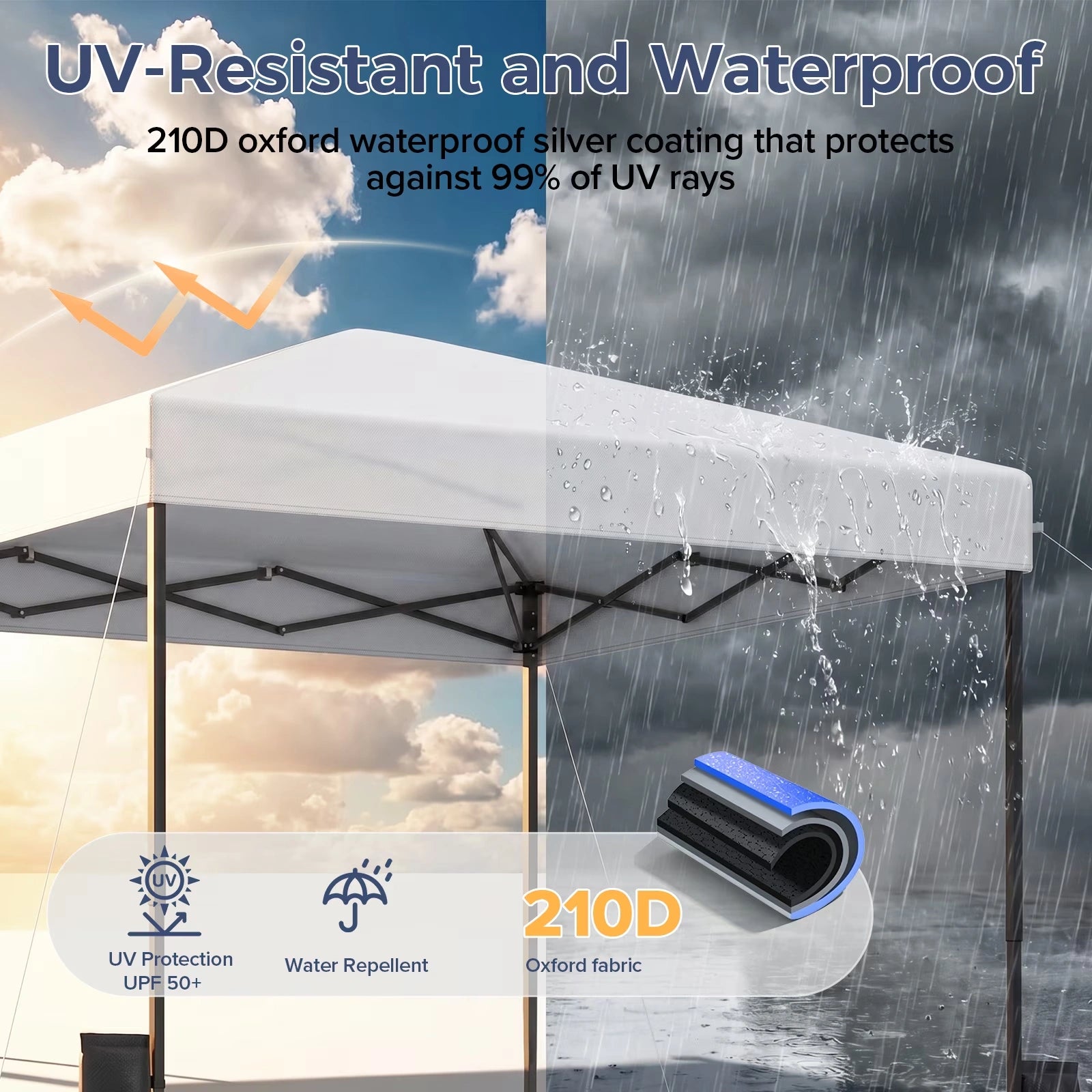 Buyglobal OP02 Pop Up Canopy Tent 10' x 10' , All-Weather Windproof with Sandbags Outdoor Shelter