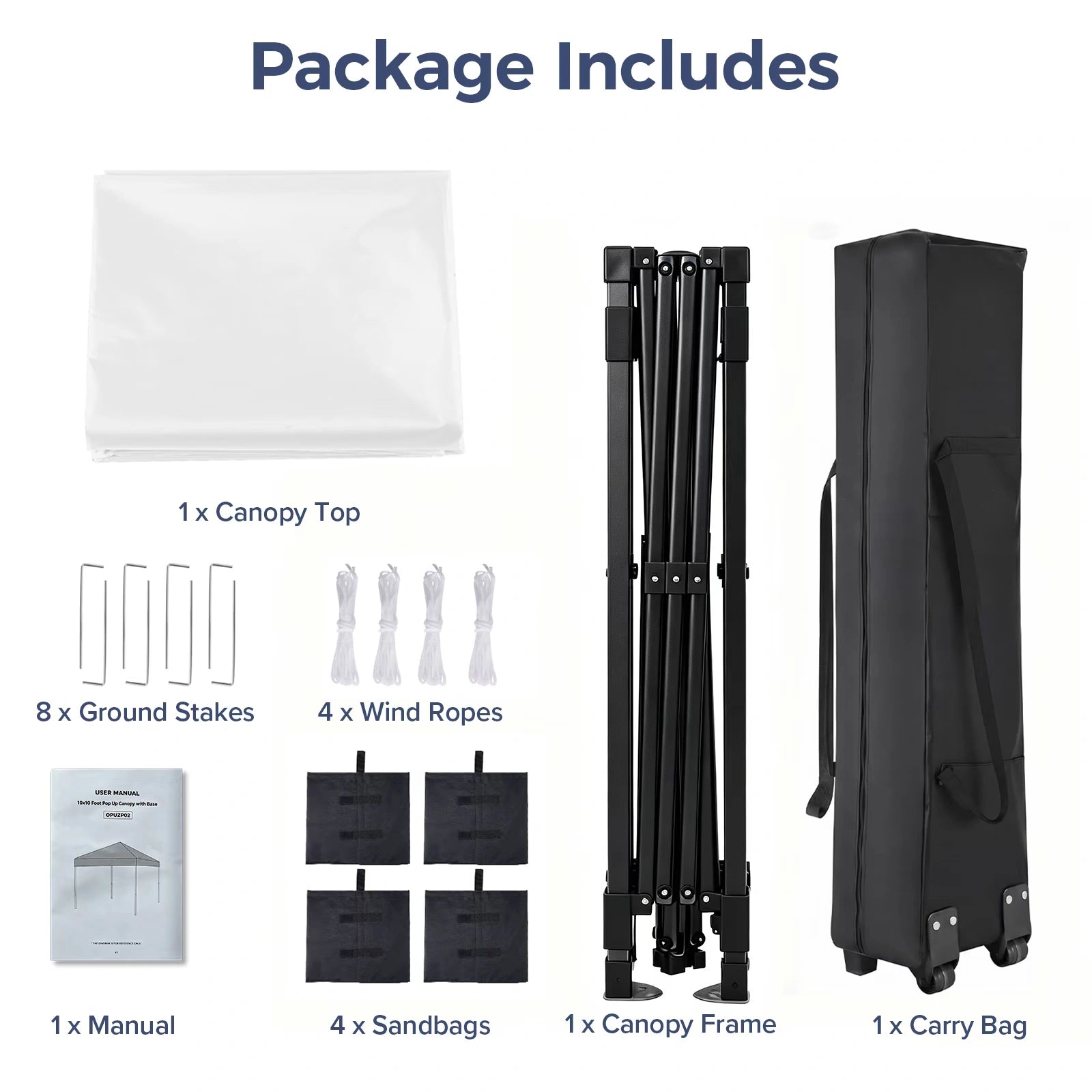 Buyglobal OP02 Pop Up Canopy Tent 10' x 10' , All-Weather Windproof with Sandbags Outdoor Shelter