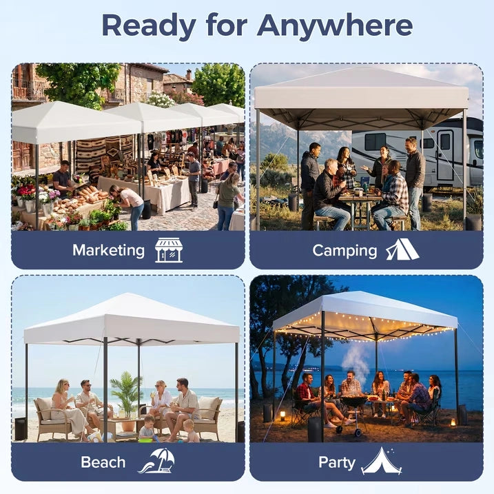Buyglobal OP02 Pop Up Canopy Tent 10' x 10' , All-Weather Windproof with Sandbags Outdoor Shelter