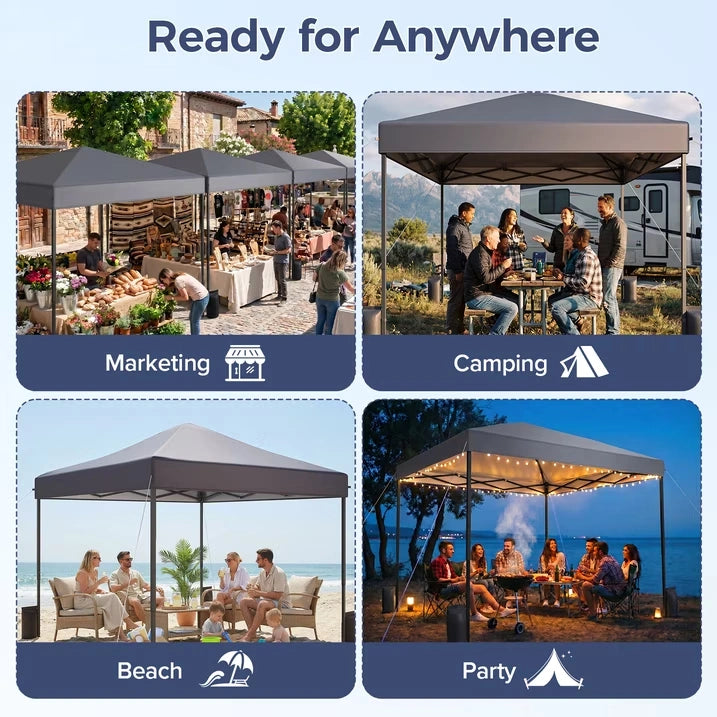 Buyglobal OP02 Pop Up Canopy Tent 10' x 10' , All-Weather Windproof with Sandbags Outdoor Shelter