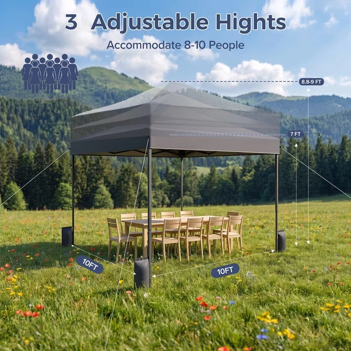 Buyglobal OP02 Pop Up Canopy Tent 10' x 10' , All-Weather Windproof with Sandbags Outdoor Shelter