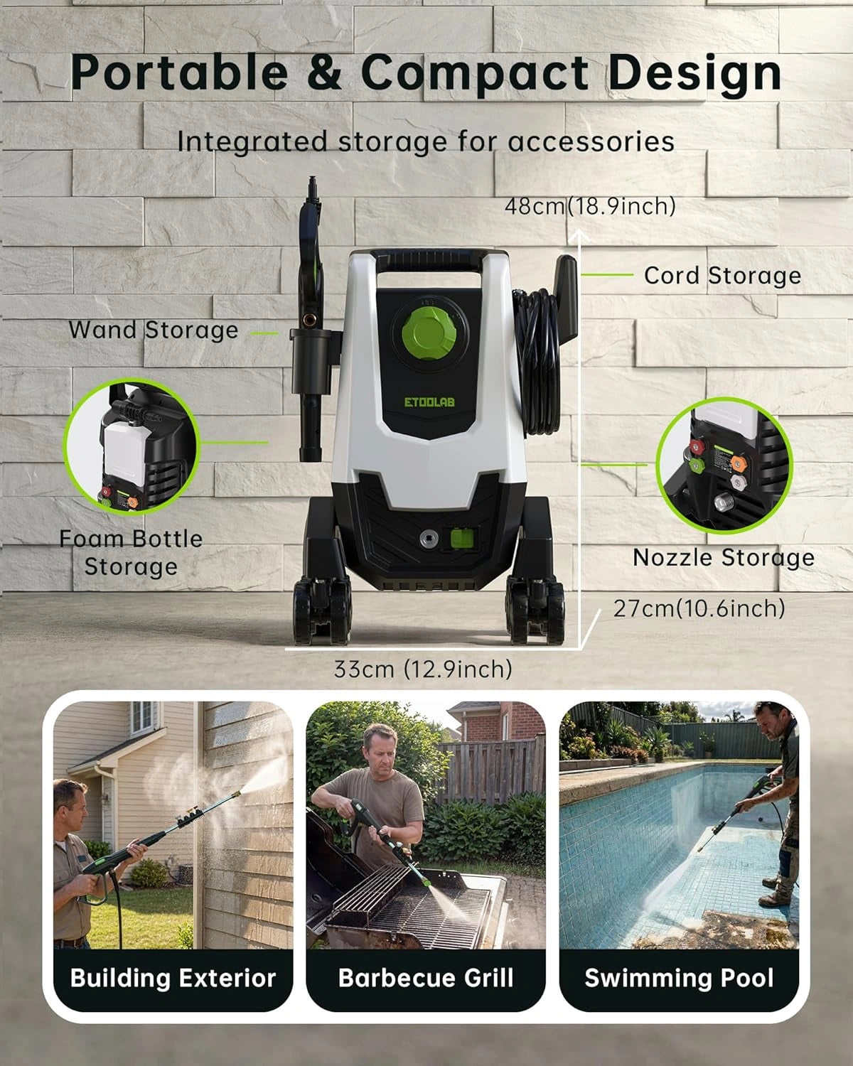 W80 3000PSI Electric Pressure Washer