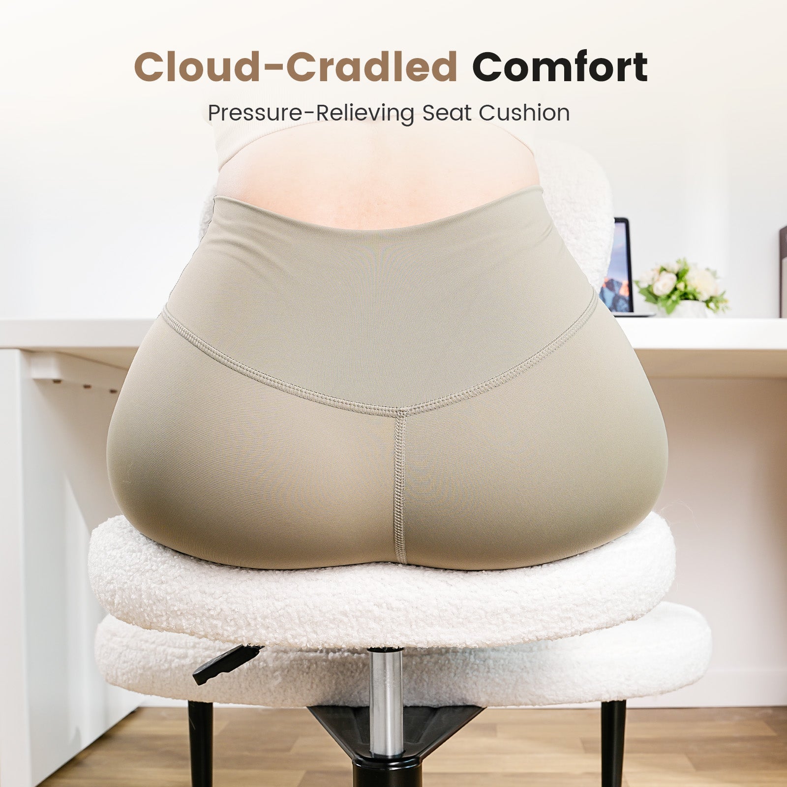 Ergonomic Cross-Legged Meditation Chair –Teddy fabric