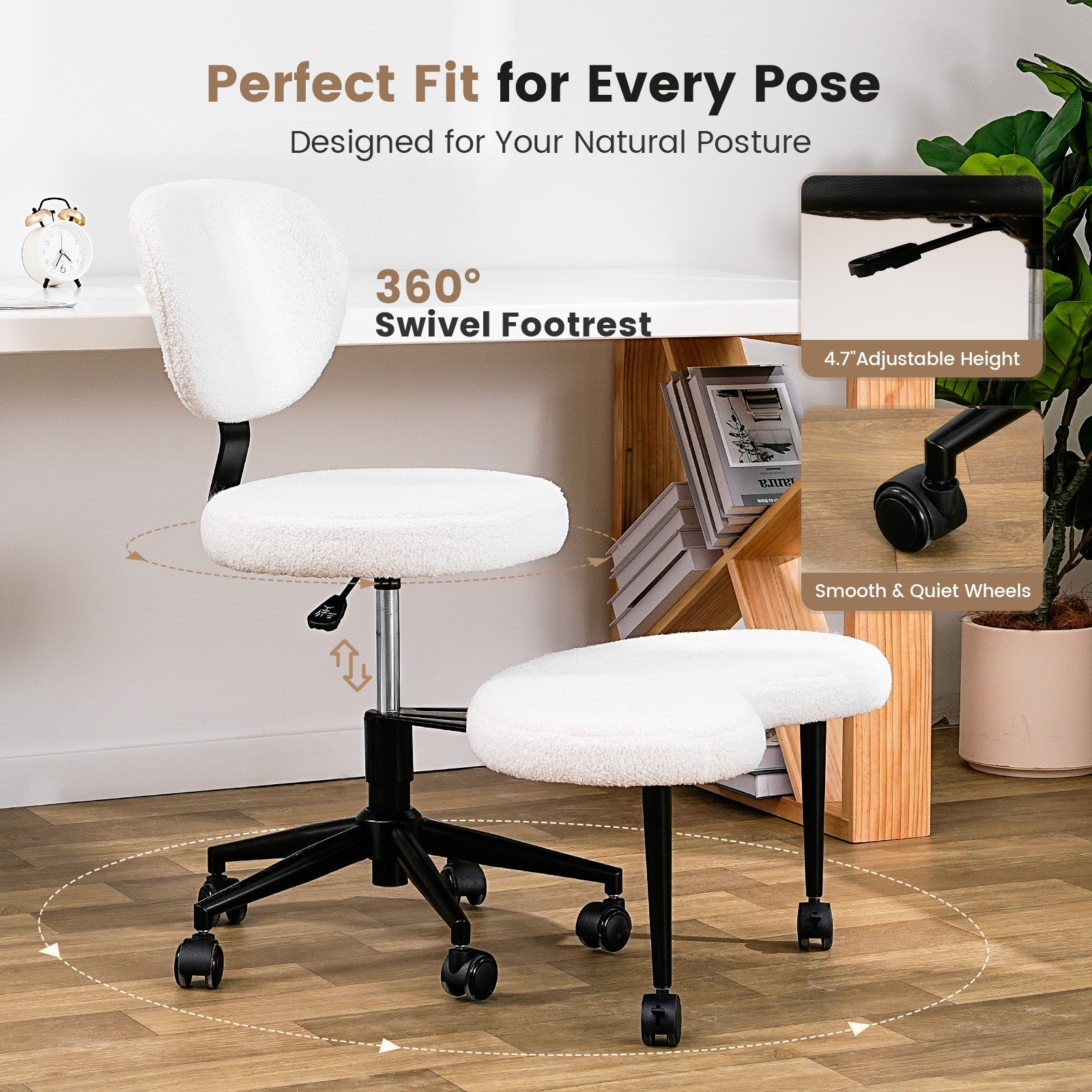 Ergonomic Cross-Legged Meditation Chair –Teddy fabric