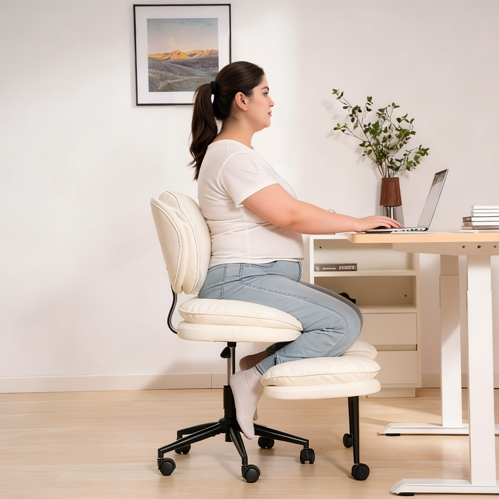 LPTYZ03 Criss Cross Office Chair, Extra-Wide Multi-Position Cloud Desk Chair