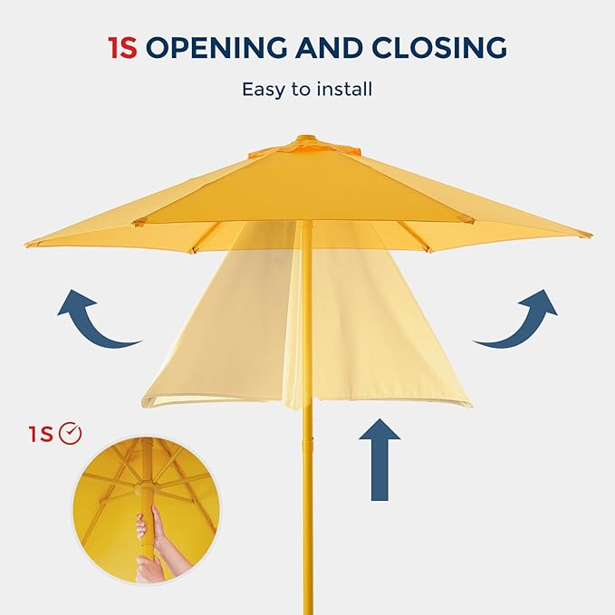 Market Table Umbrella with Crank & Push Button Tilt UPF50+ UV Protection, No Base