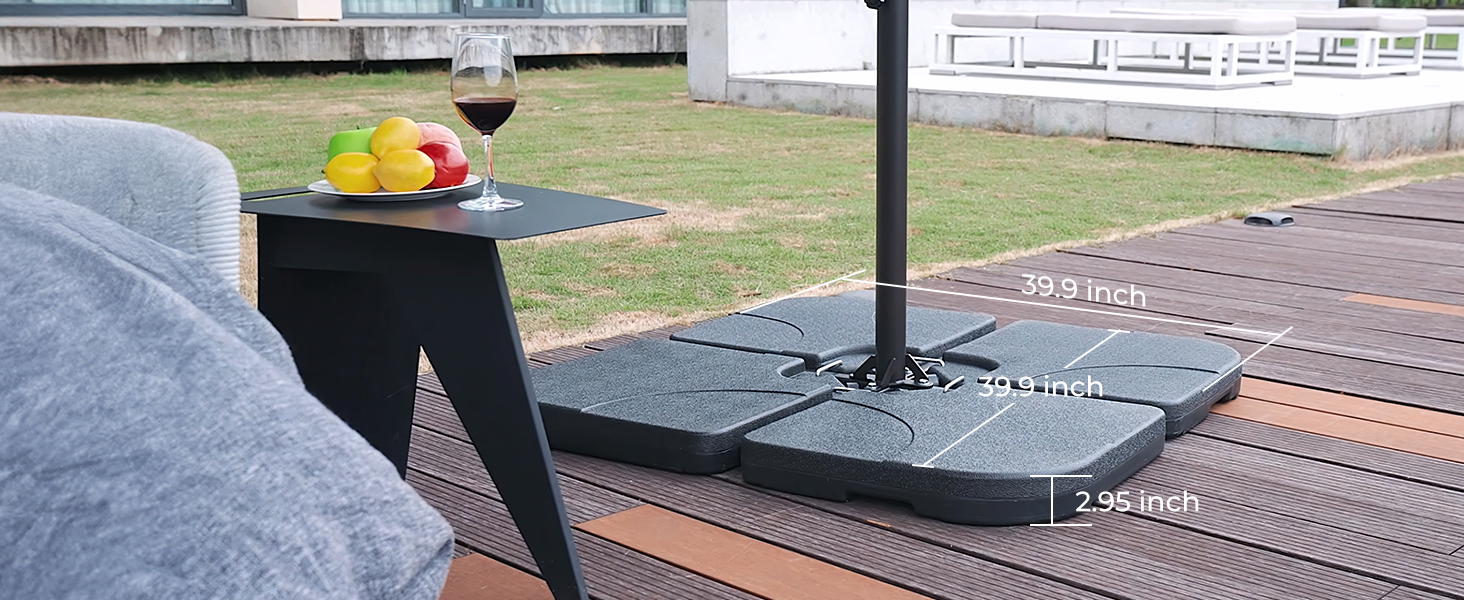 H11 Cantilever Umbrella Base, 4-Piece 221lbs Heavy Duty Offset Patio Umbrella Stand