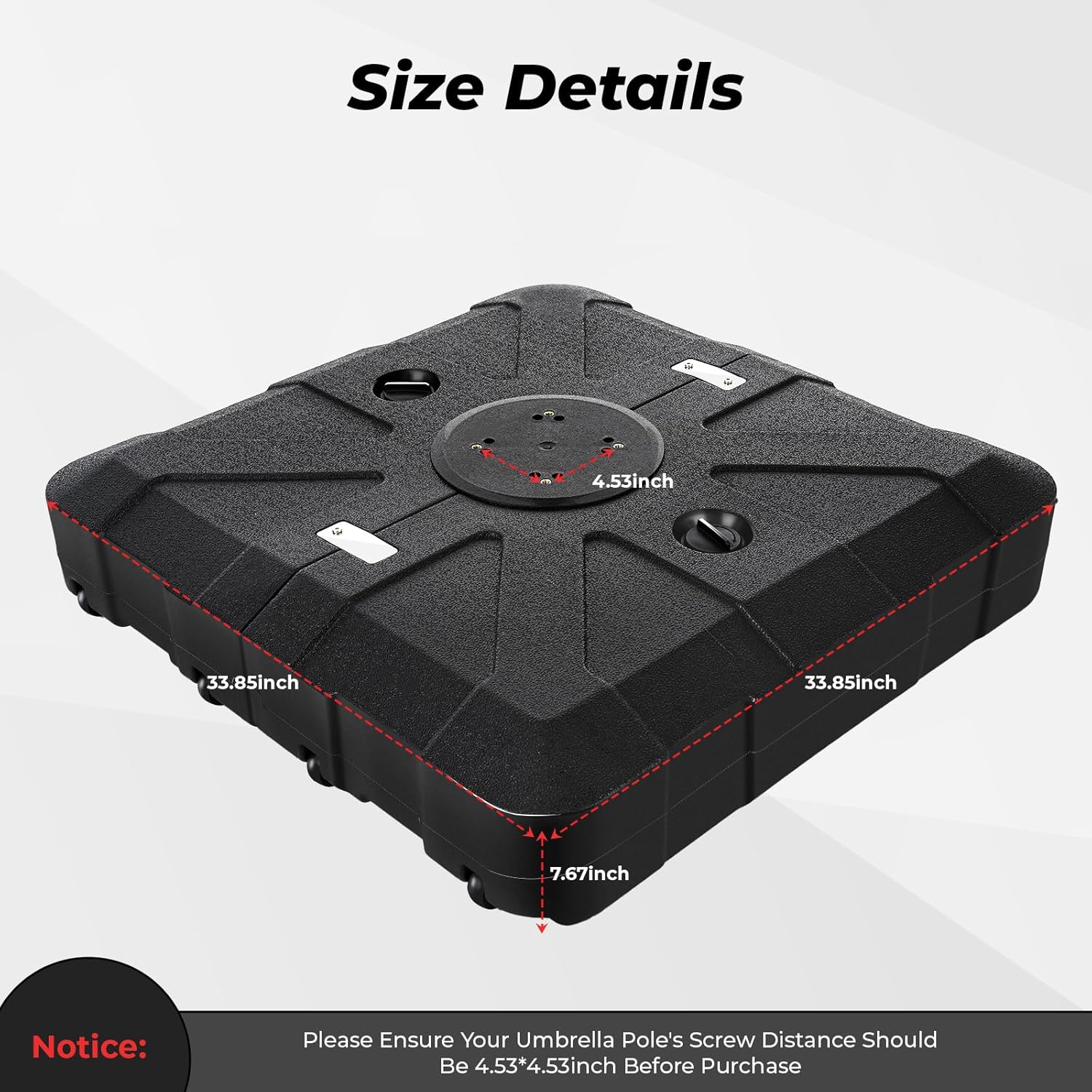 H110 Cantilever Umbrella Base, 363lbs Rolling Heavy Duty Offset Patio Umbrella Stand