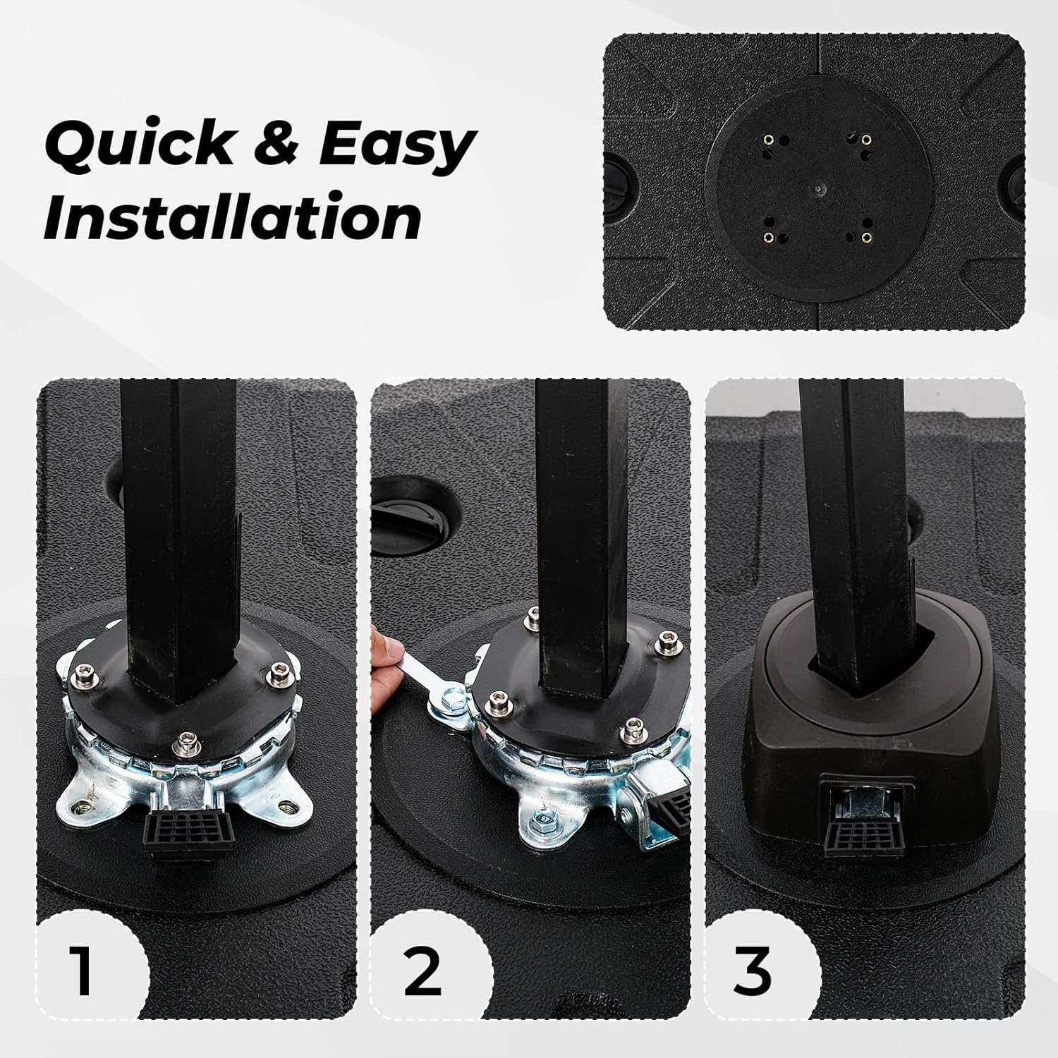 H110 Cantilever Umbrella Base, 363lbs Rolling Heavy Duty Offset Patio Umbrella Stand