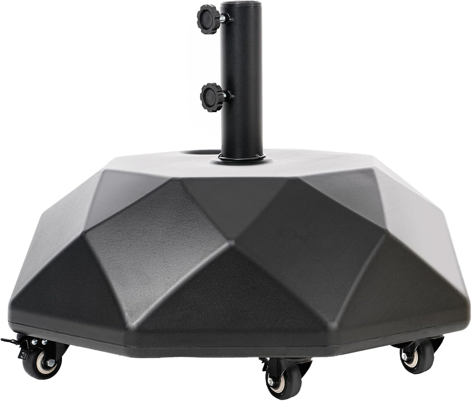 H16 Umbrella Base with Wheels, Unique 5-Wheel 127lbs Heavy Duty Patio Stand