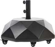 H16 Umbrella Base with Wheels, Unique 5-Wheel 127lbs Heavy Duty Patio Stand