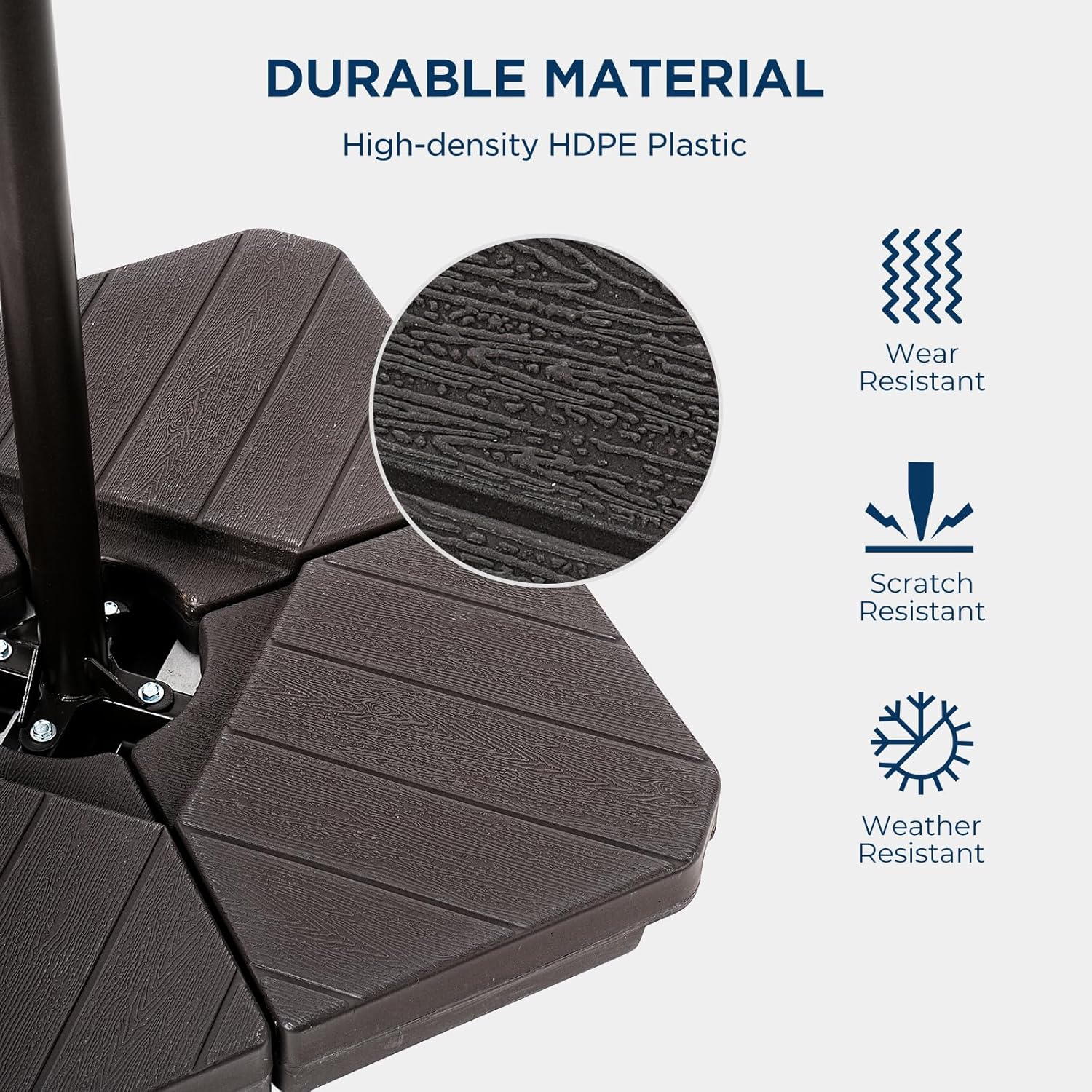 H18 Heavy Duty Cantilever Umbrella Base, 220lbs Refillable Offset Patio Stand
