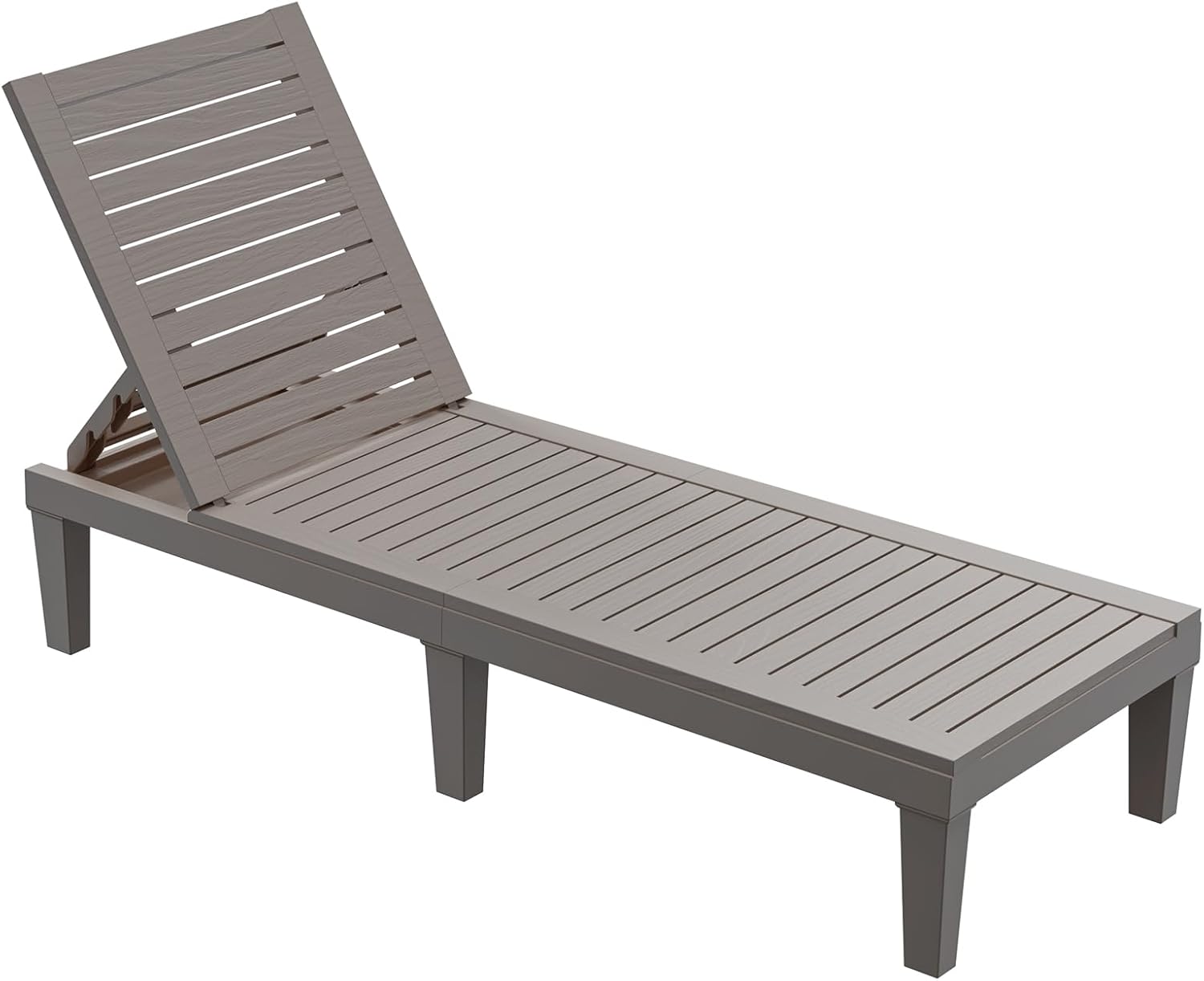 Outdoor Chaise Lounge Chair, 5-Position Adjustable Waterproof Patio, 330 lbs, Grey