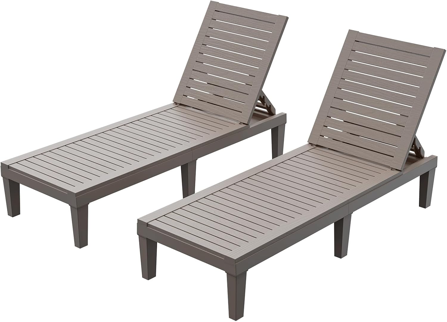 Outdoor Chaise Lounge Chair, 5-Position Adjustable Waterproof Patio, 330 lbs, Grey