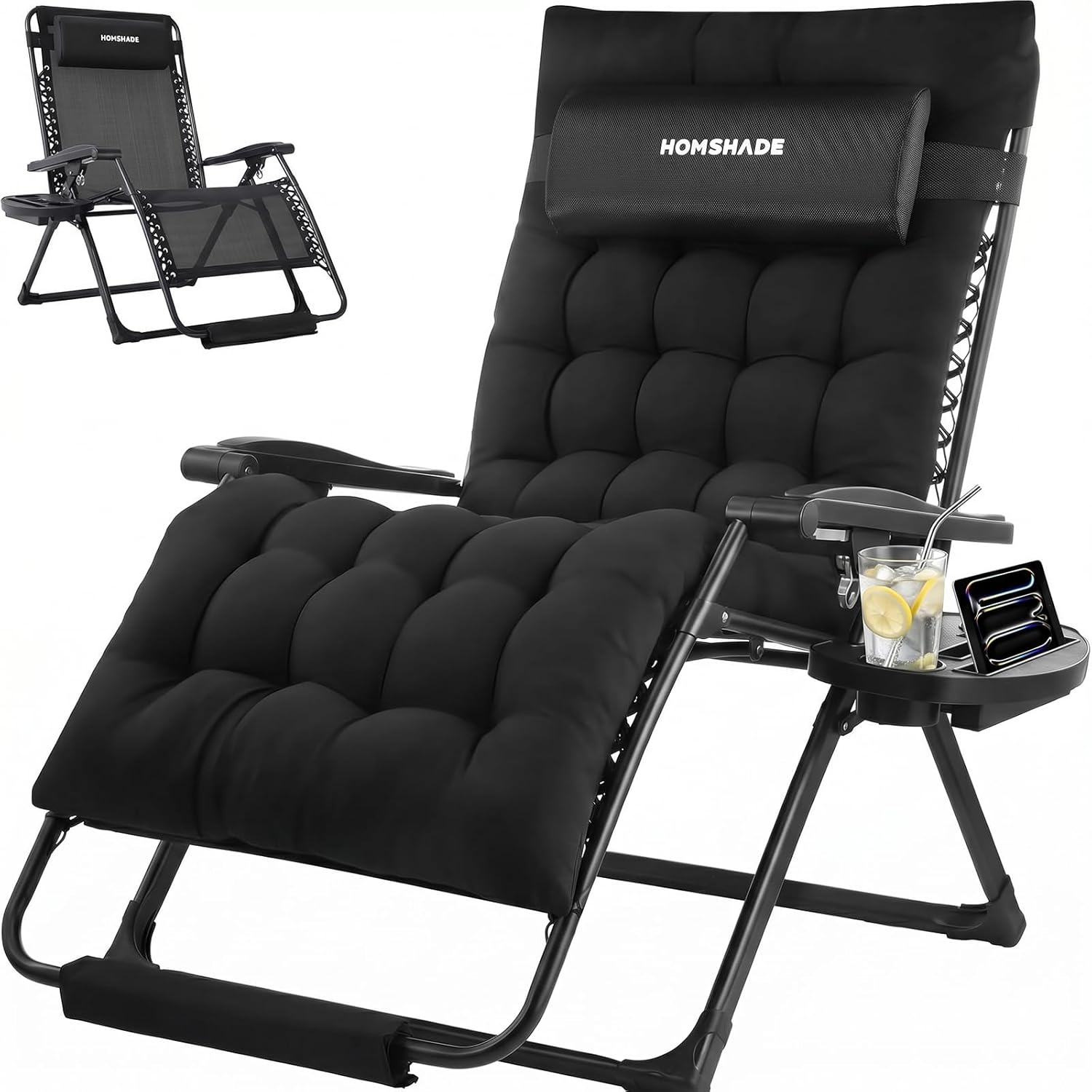 H25 Zero Gravity Chair, 500lbs Oversized Heavy Duty Outdoor Recliner