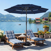 9 Feet 3-Tiers Outdoor Patio Umbrella Push Button Tilt & Crank with 5-Year Fade Resistant