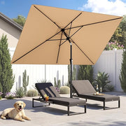 HY11S 6.6 x 10FT Rectangular Patio Umbrella, Outdoor Market Table Umbrella with Tilt & UV Protection