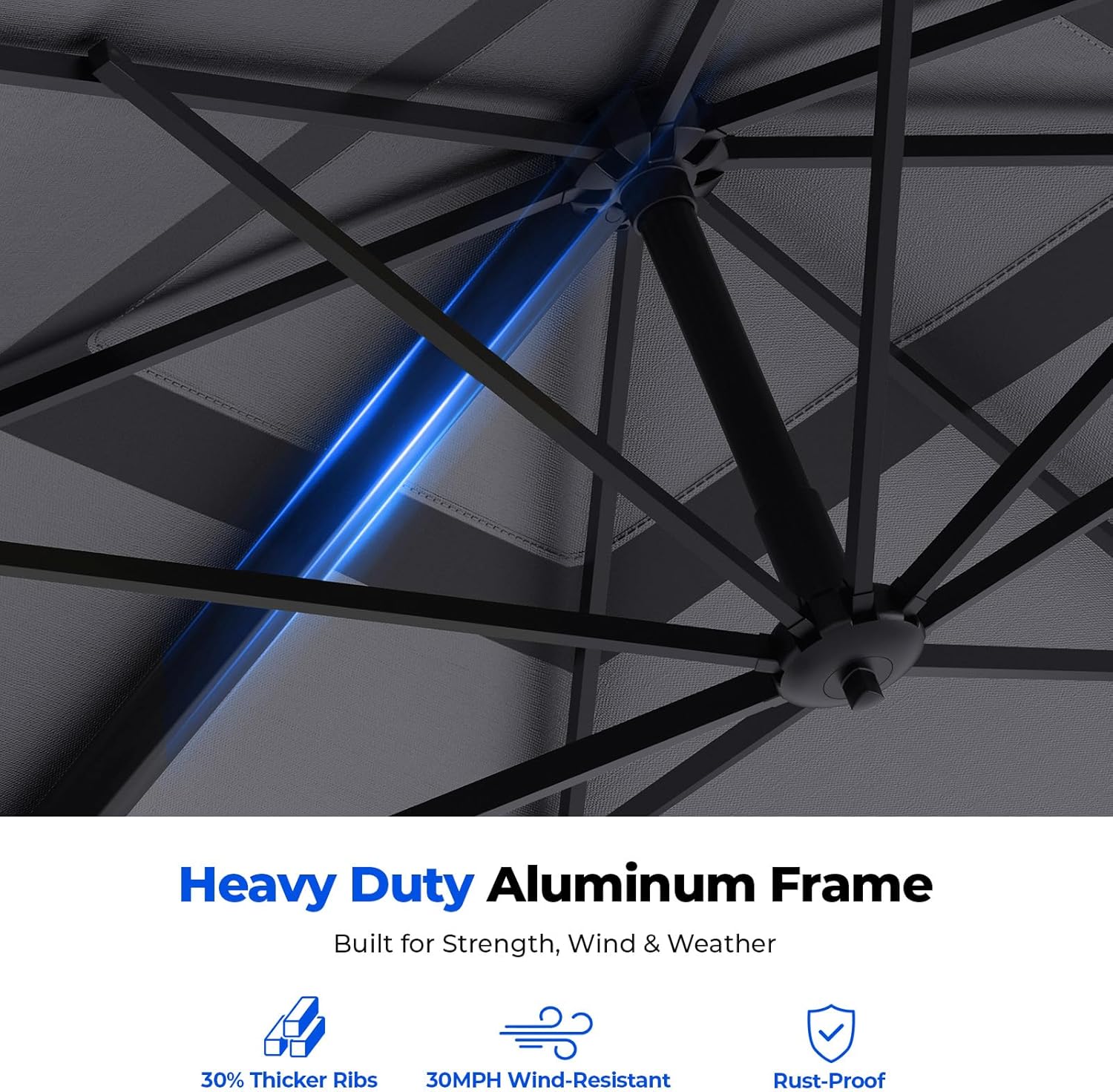 HY31MB Cantilever Patio Umbrella with Base, 360° Rotation Heavy Duty Aluminum Large Offset Umbrella