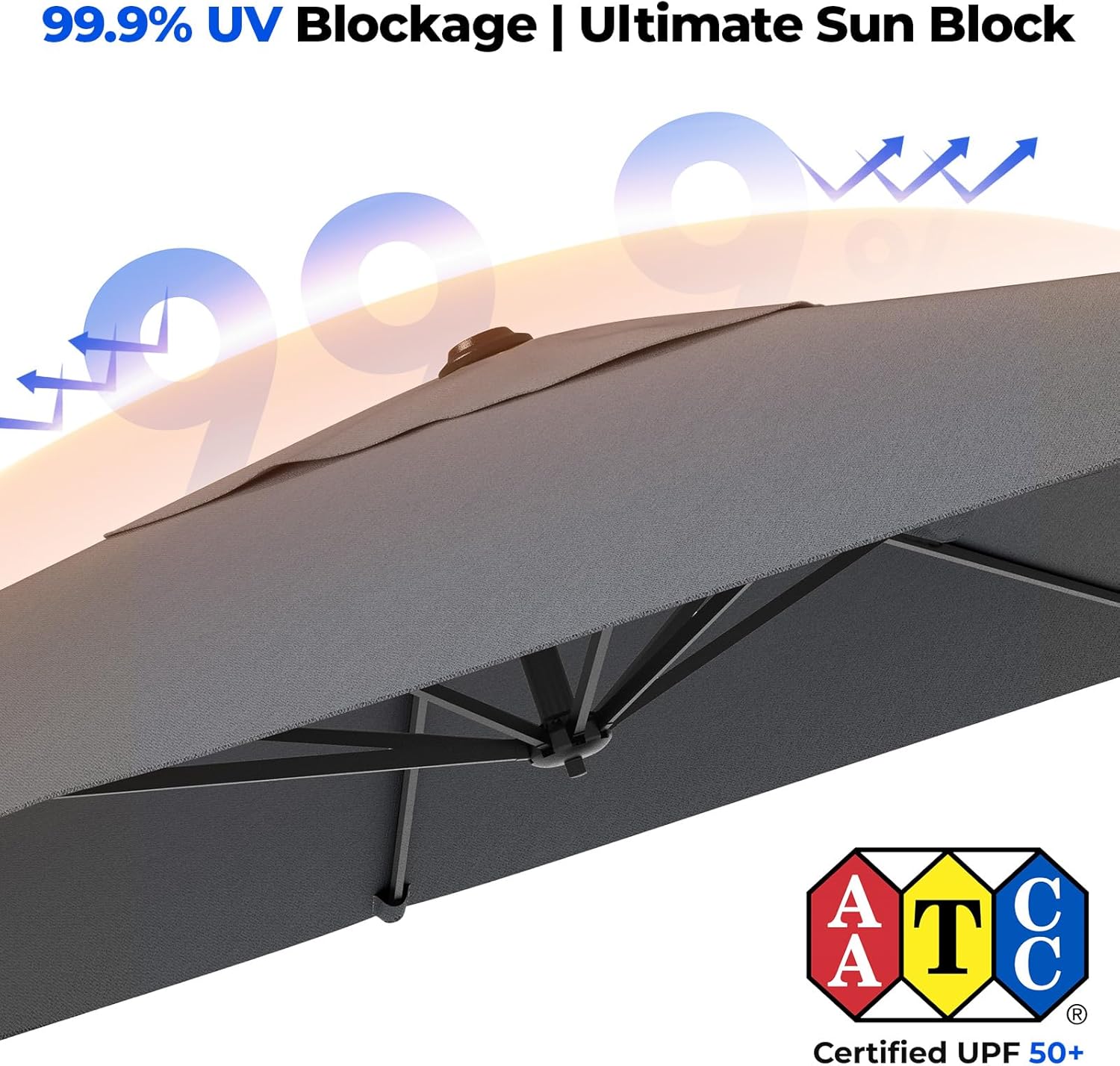 HY31MB Cantilever Patio Umbrella with Base, 360° Rotation Heavy Duty Aluminum Large Offset Umbrella