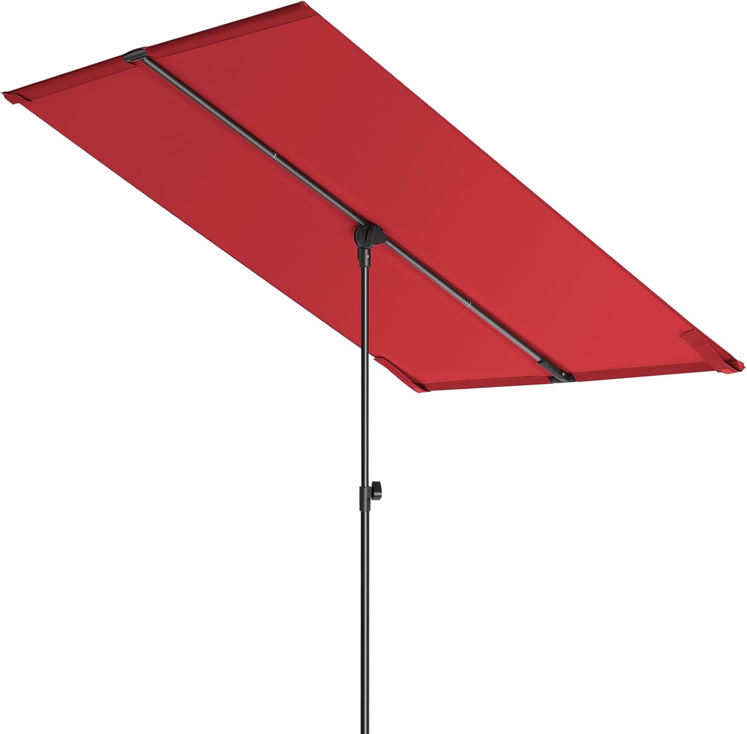 6x4 Feet Rectangular Balcony Patio Umbrella UPF50+ UV Protection with 360° Rotation & Tilt  (No Base)