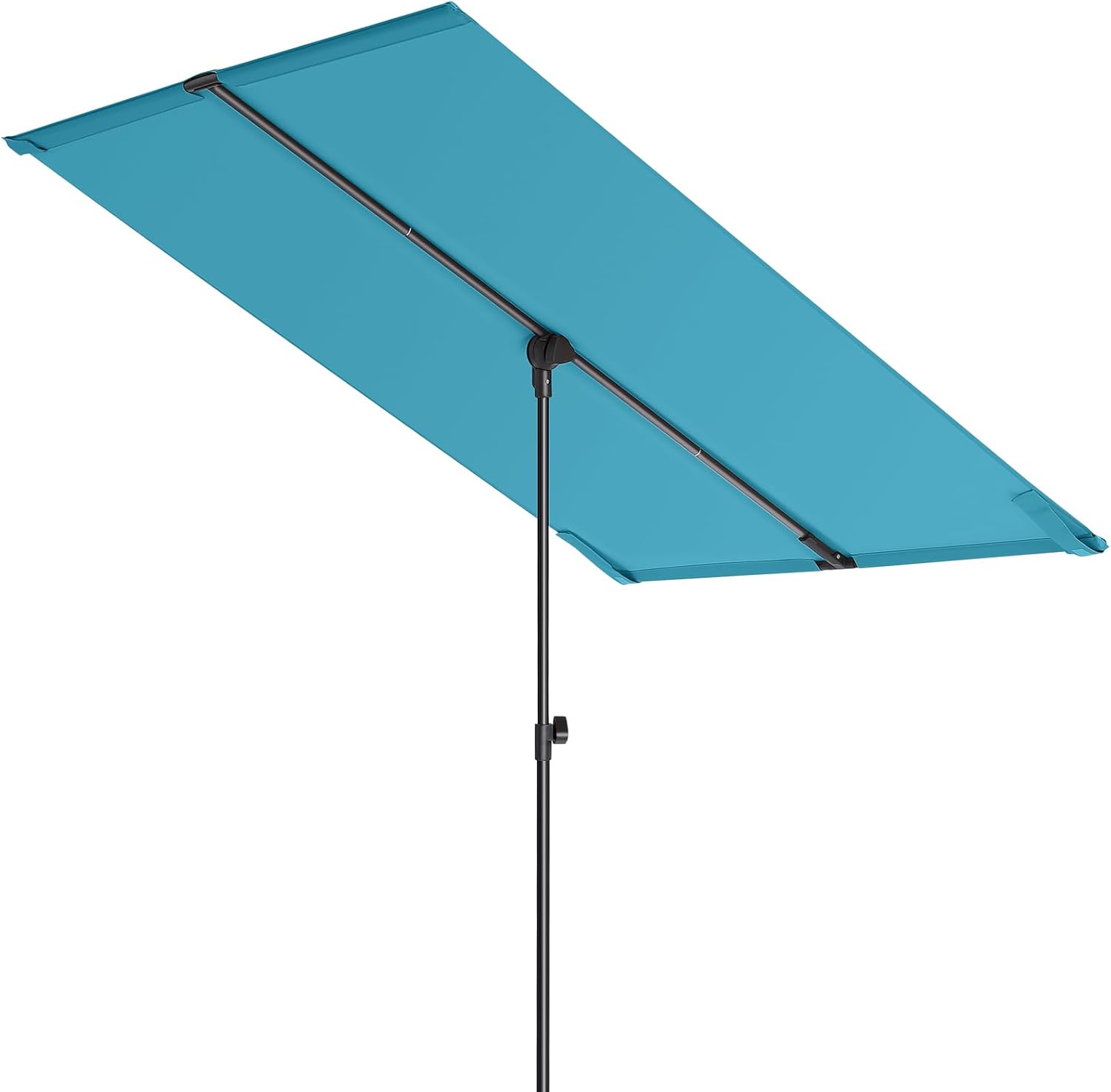 6x4 Feet Rectangular Balcony Patio Umbrella UPF50+ UV Protection with 360° Rotation & Tilt  (No Base)