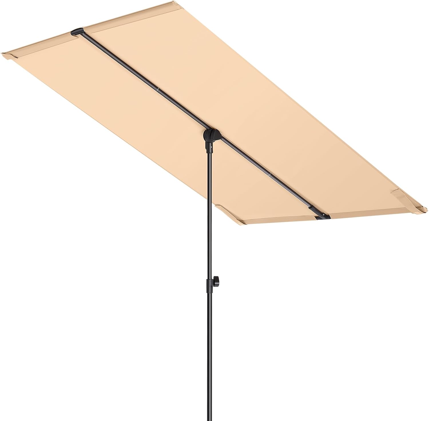 6x4 Feet Rectangular Balcony Patio Umbrella UPF50+ UV Protection with 360° Rotation & Tilt  (No Base)