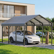 OT01 Heavy Duty Metal Carport, Galvanized Steel Roof Car Port Garage