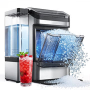 Ice Maker Countertop, Nugget Ice in 6 Mins, 44LBS/Day Chewable Ice Machine with Self-Cleaning, Large Water Tank for Home, Kitchen, Party, Camping