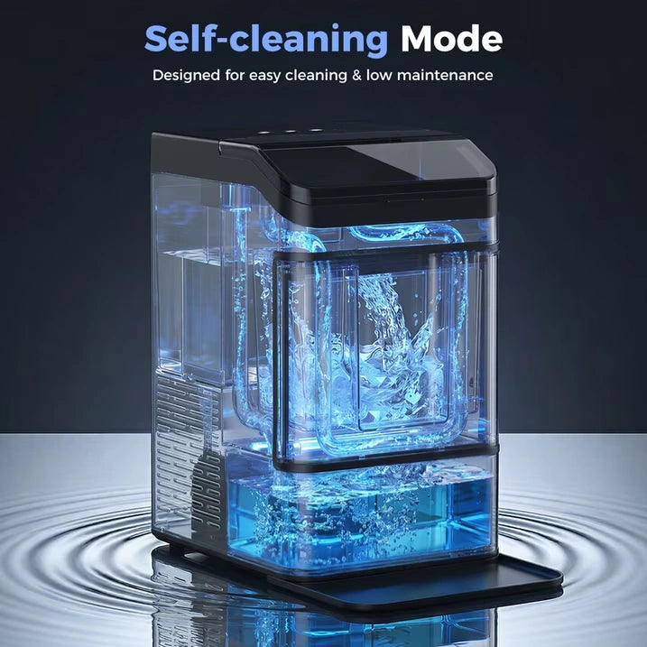Ice Maker Countertop, Nugget Ice in 6 Mins, 44LBS/Day Chewable Ice Machine with Self-Cleaning, Large Water Tank for Home, Kitchen, Party, Camping
