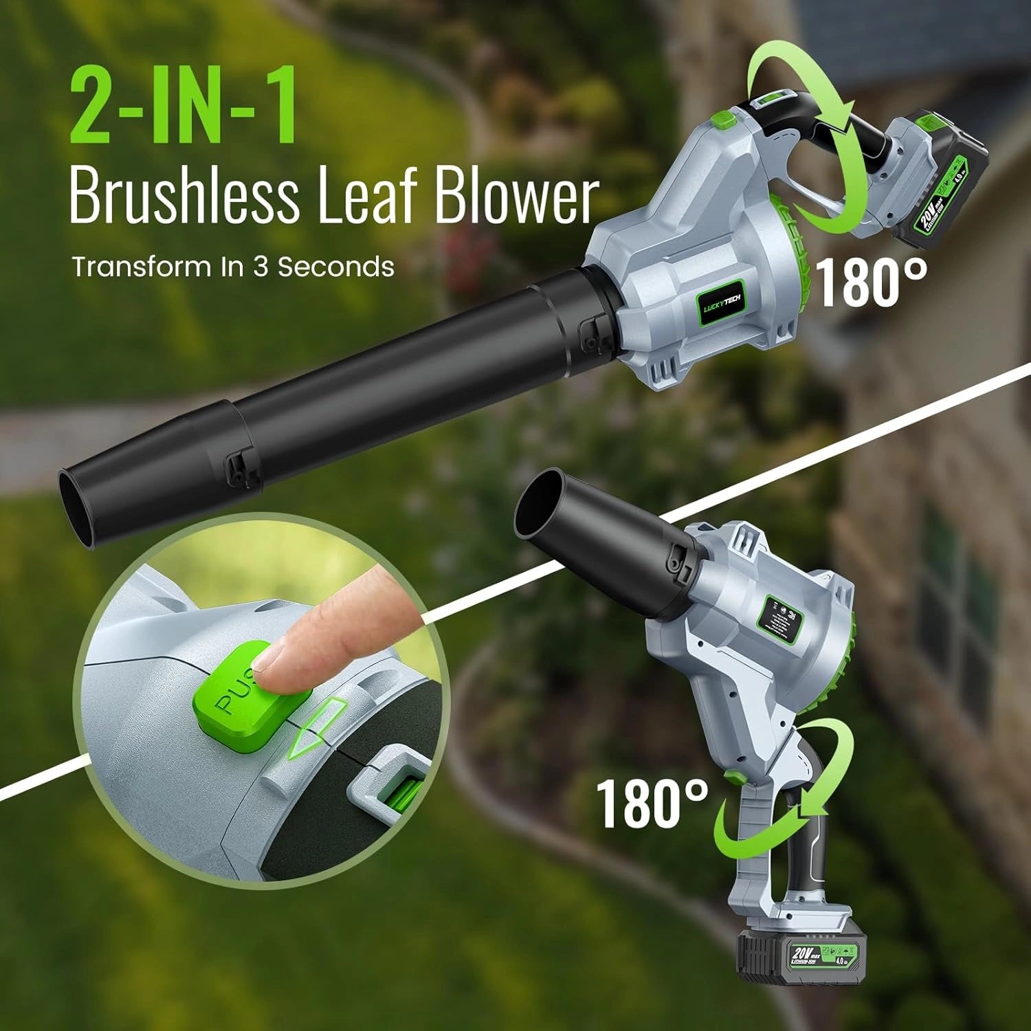 680CFM Cordless Leaf Blower (2 x 4.0Ah Batteries & Charger)