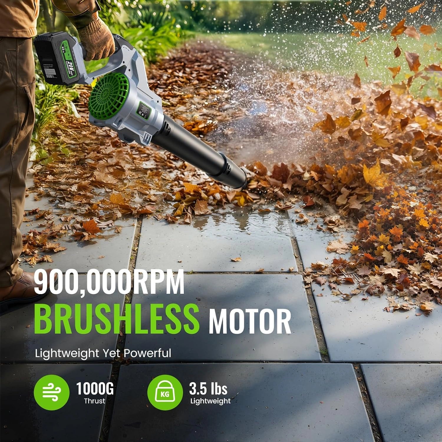 680CFM Cordless Leaf Blower (2 x 4.0Ah Batteries & Charger)