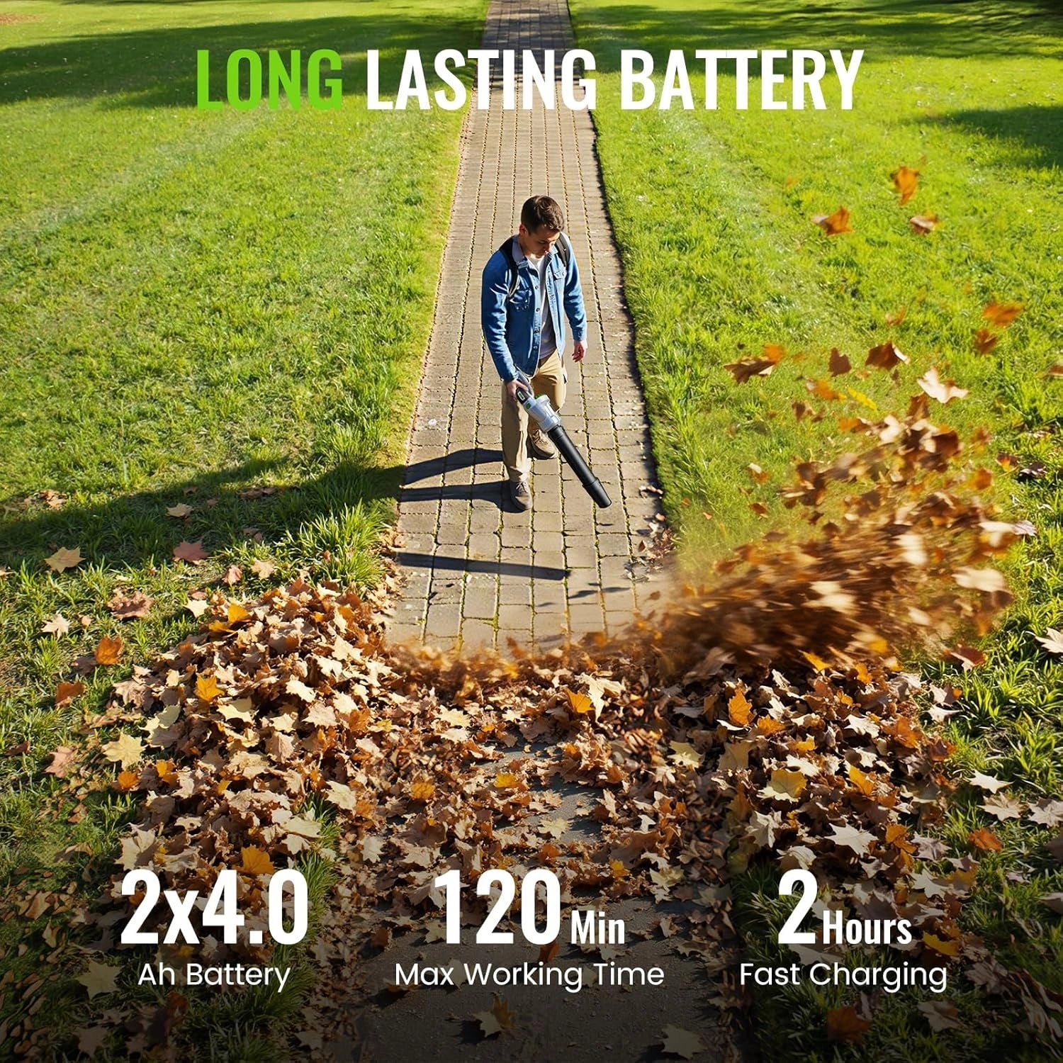 680CFM Cordless Leaf Blower (2 x 4.0Ah Batteries & Charger)