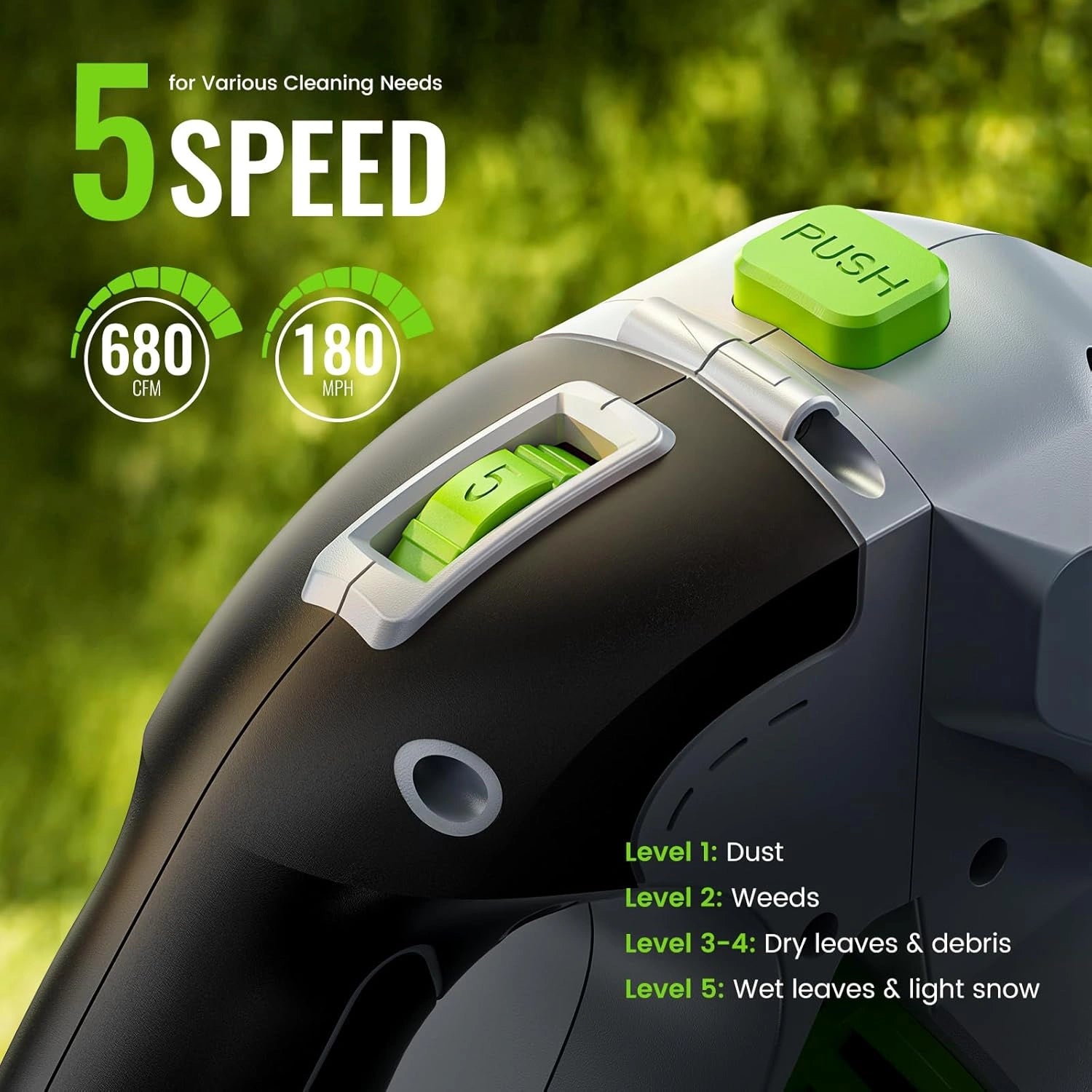 680CFM Cordless Leaf Blower (2 x 4.0Ah Batteries & Charger)