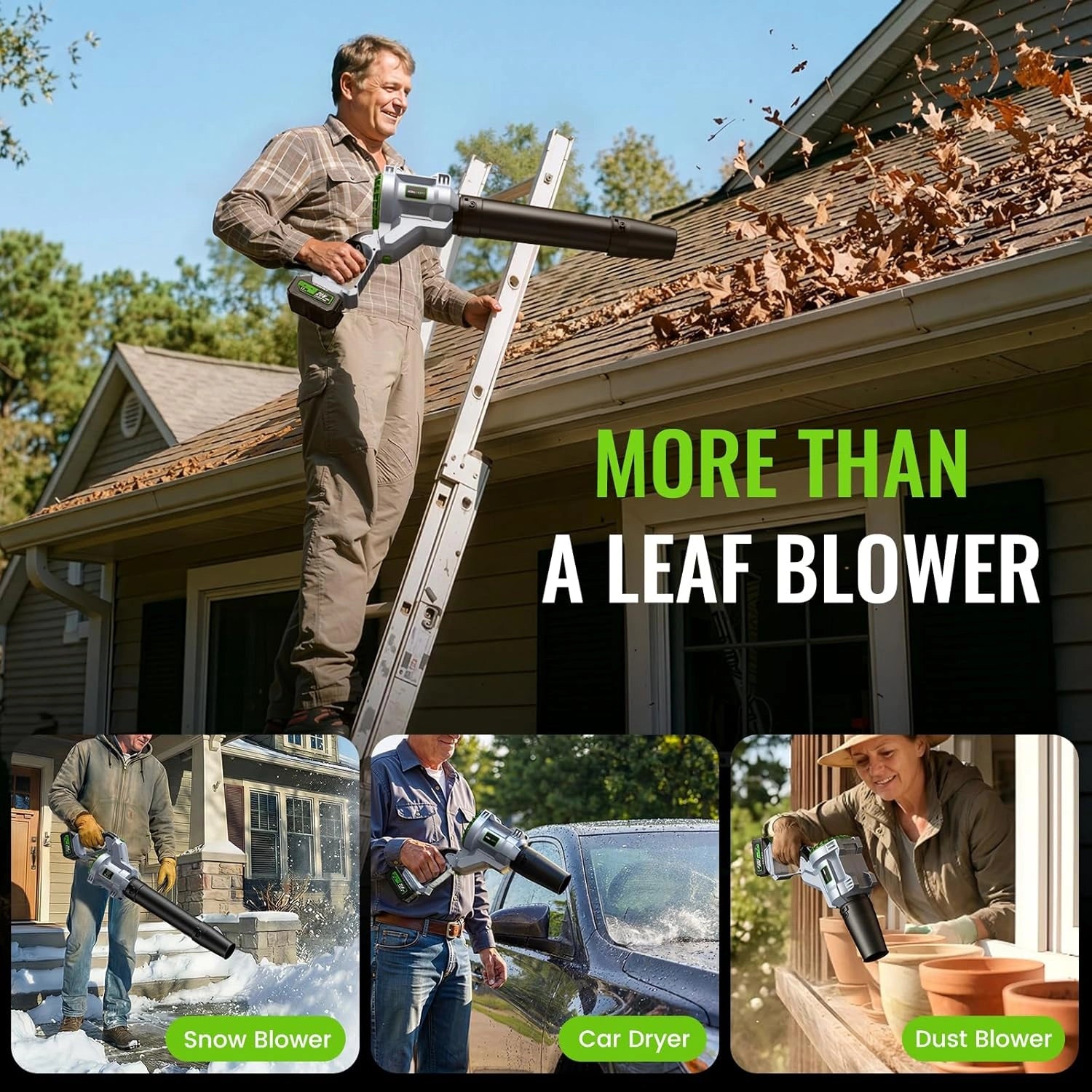 680CFM Cordless Leaf Blower (2 x 4.0Ah Batteries & Charger)