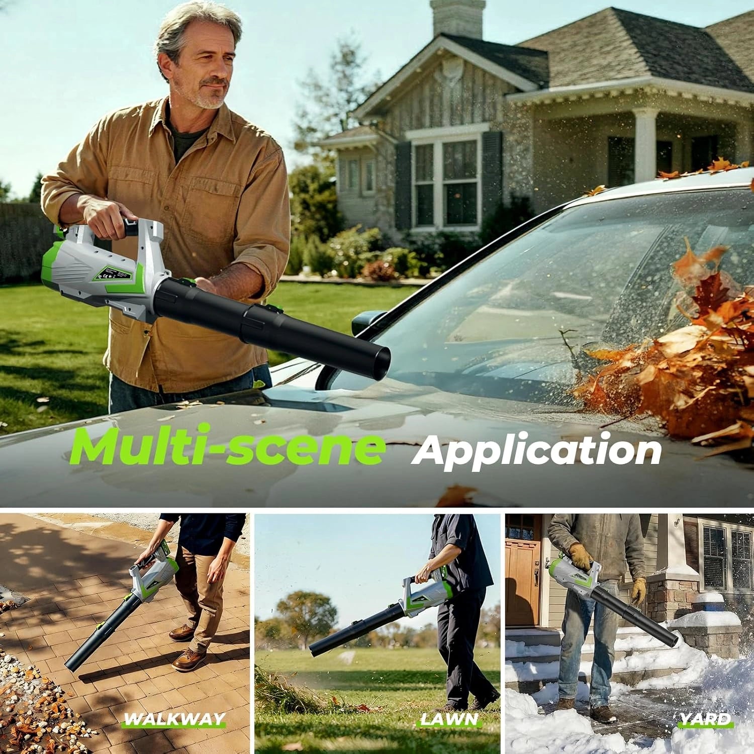 720CFM Cordless Leaf Blower (2 x 4.0Ah Batteries & Charger)