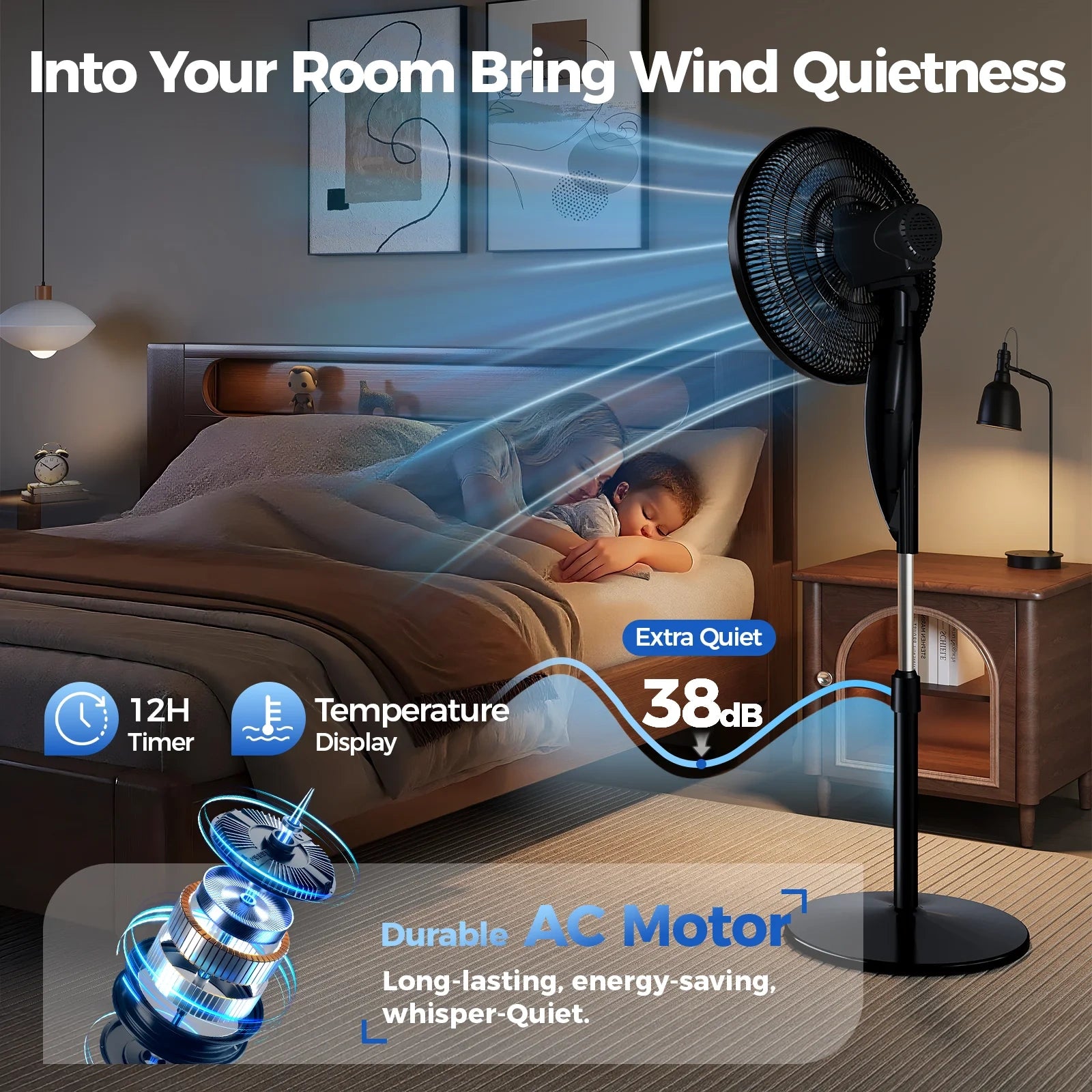 16 Inch Oscillating Pedestal Fan with Ultra-High 3-Speed