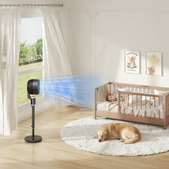 12 Inch Pedestal Fan with Remote & RGB Light