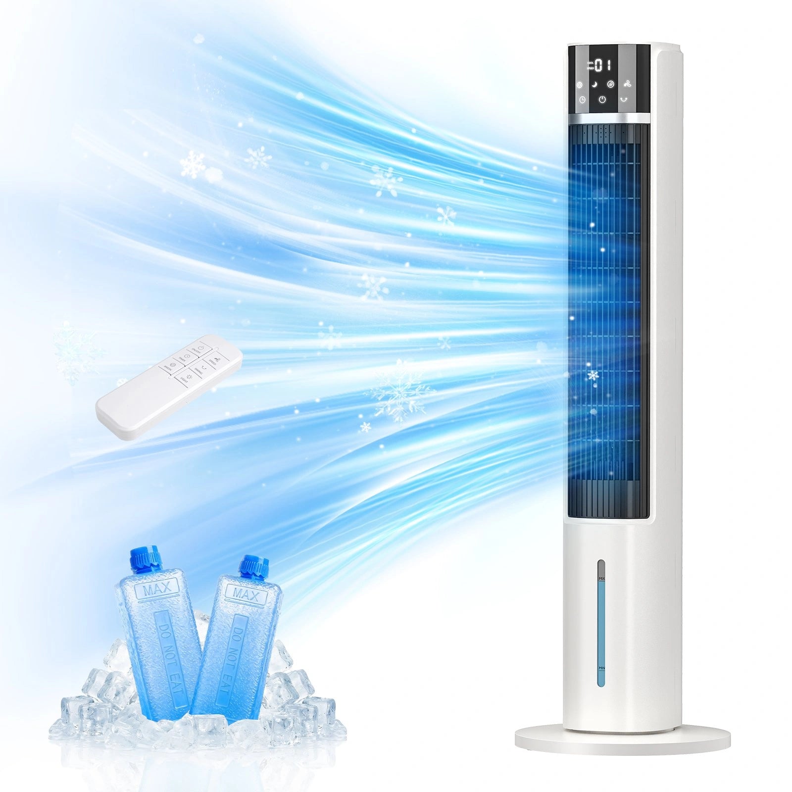 40 inch Evaporative Air Cooler Tower Fan with 2 Ice Crystal Boxes