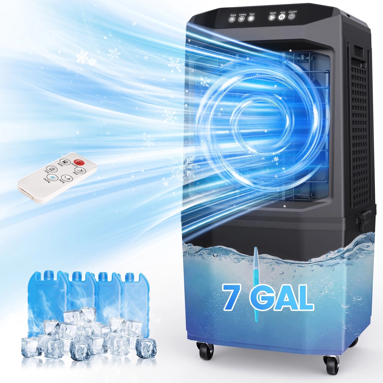 75° Auto Swing Air Cooling Fan