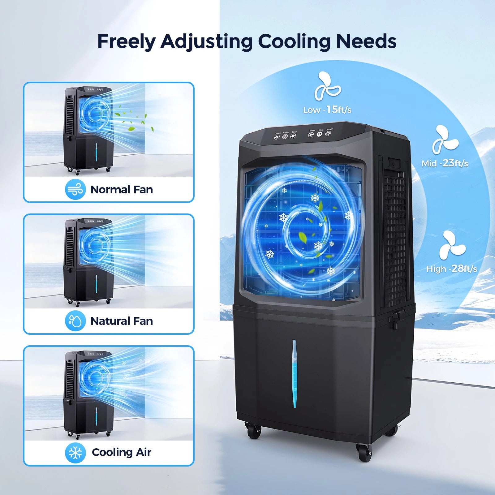 75° Auto Swing Air Cooling Fan