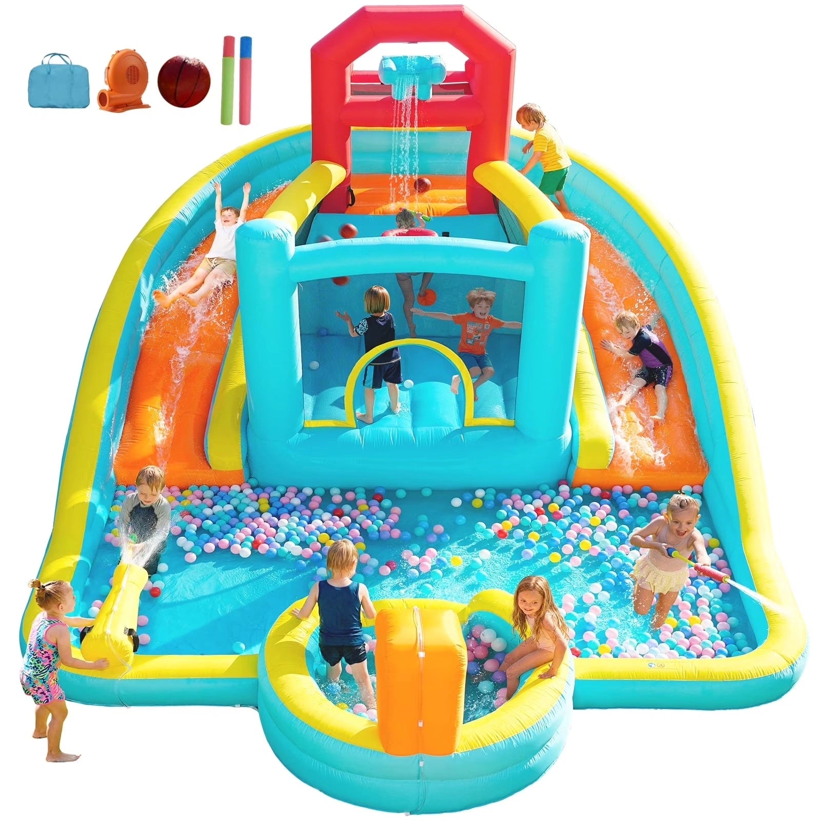 9 in 1 Large Inflatable Water Slide Bounce House