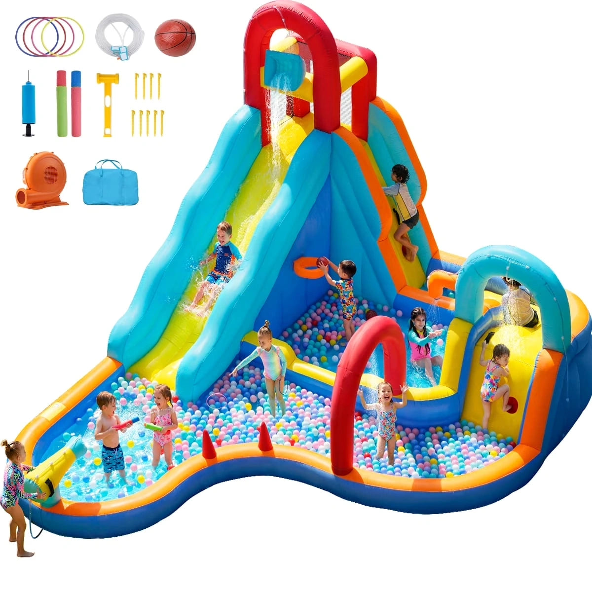 12-in-1 Inflatable Water Slide Bounce House